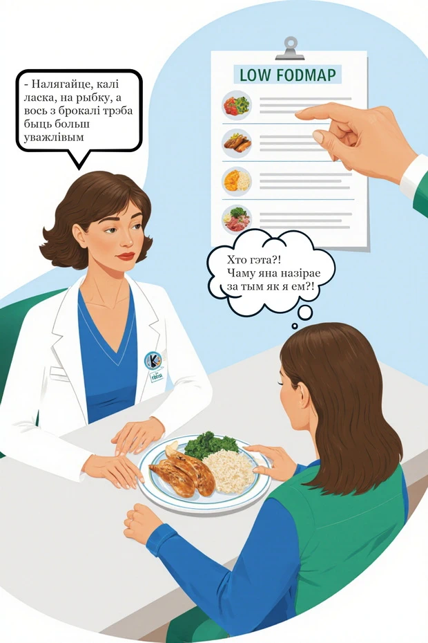 доктор пациент диета FODMAP оценивает